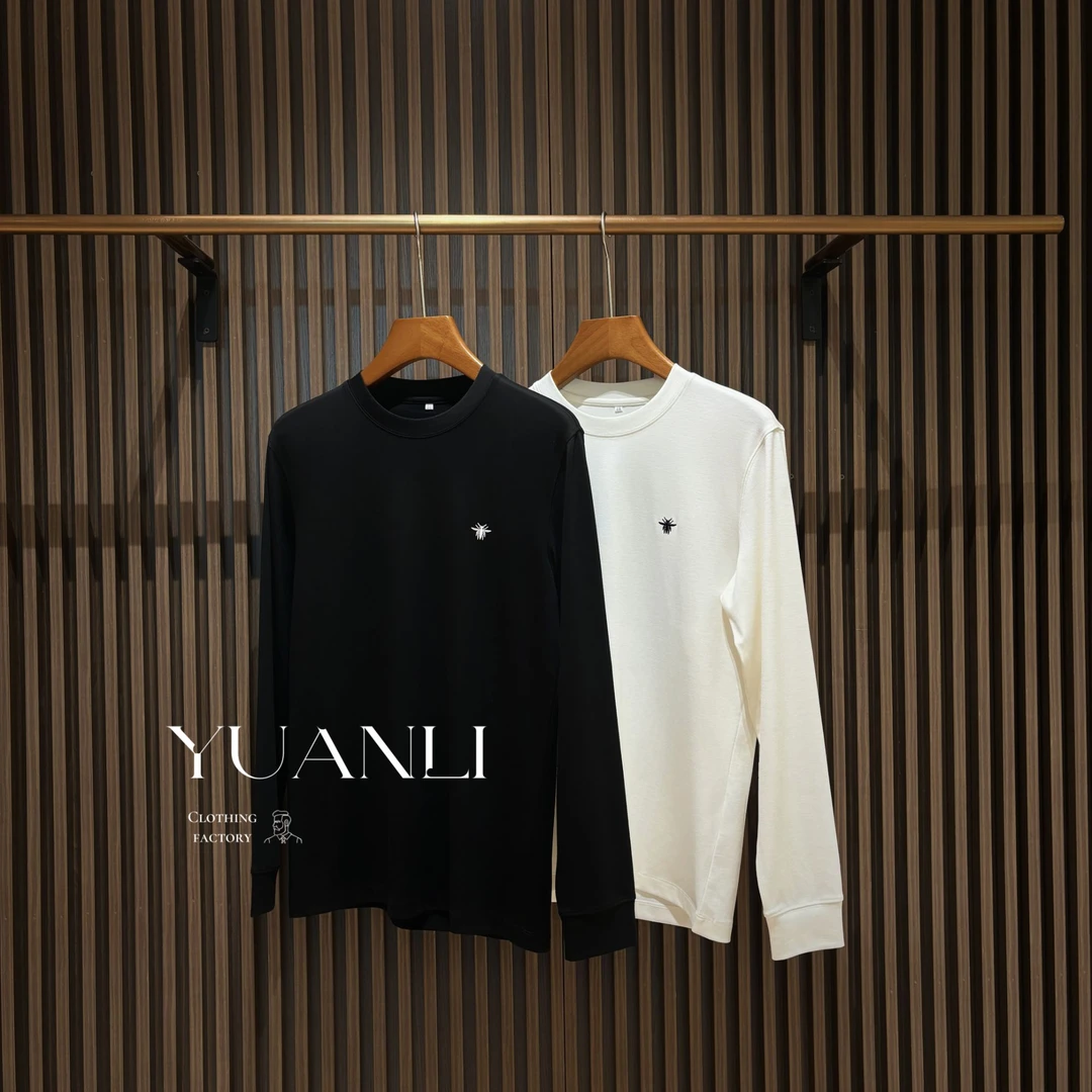 MC 秋冬新款小蜜蜂长袖圆领男士T恤 经典设计款 A071