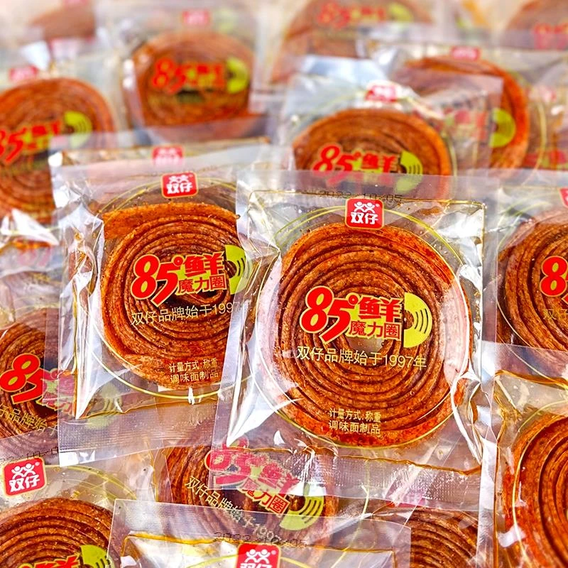 双仔85°鲜魔力圈辣条面筋麻辣食品美味休闲零食营养调味面制品