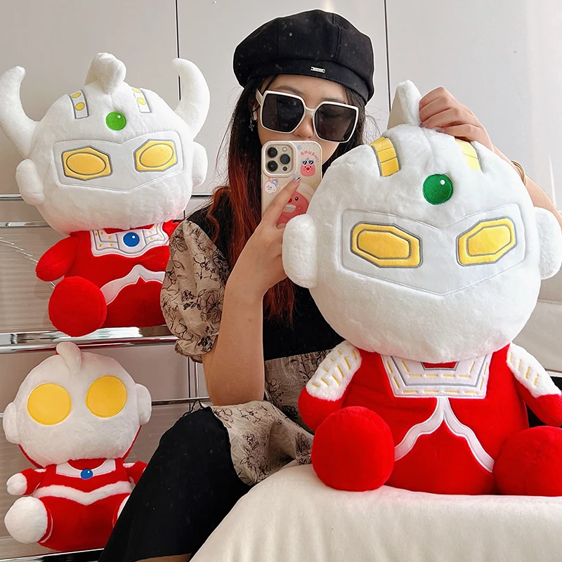 正版奥特曼玩偶睡觉抱毛绒玩具公仔儿童生日礼物初代泰罗塞文大号