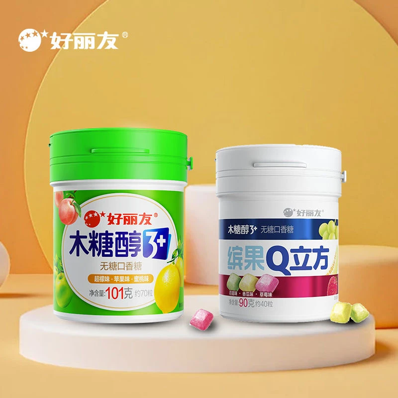好丽友木糖醇口香糖清新口气无糖罐桶装(101克/罐)