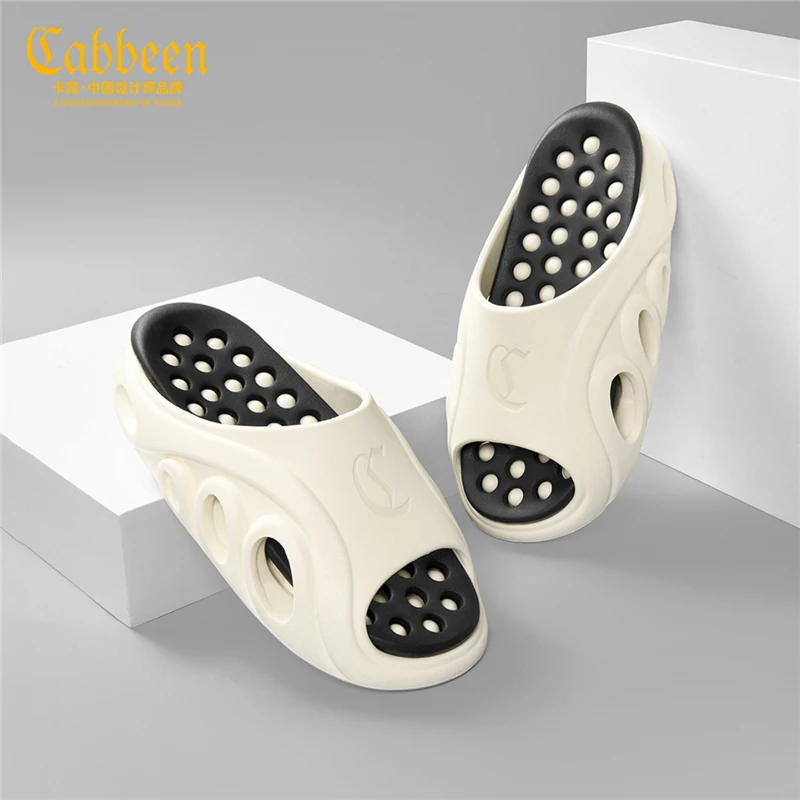 卡宾男士拖鞋夏外穿潮牌一字拖薄荷曼波外出沙滩凉鞋男透气洞洞鞋