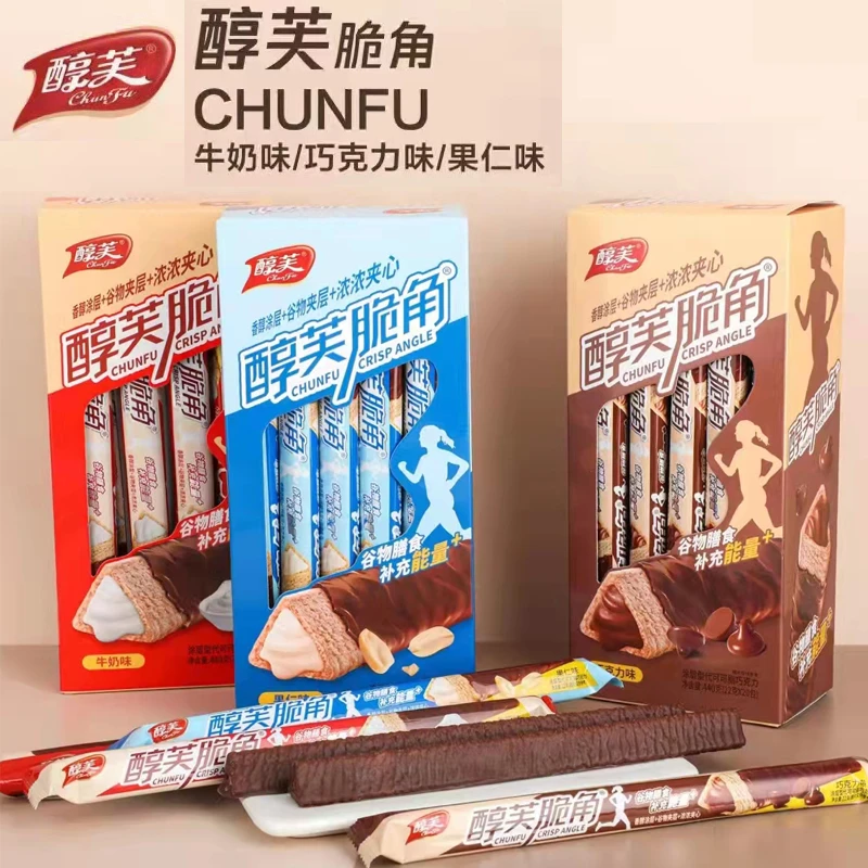 醇芙脆角巧克力棒长条熔岩三角酥可麦能量棒夹心脆脆棒饼干零食