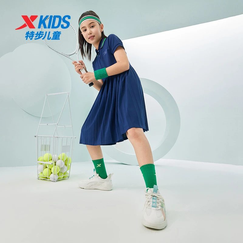 【直播专享】抗菌|特步童装女童连衣裙2024年夏季新款儿童裙子中