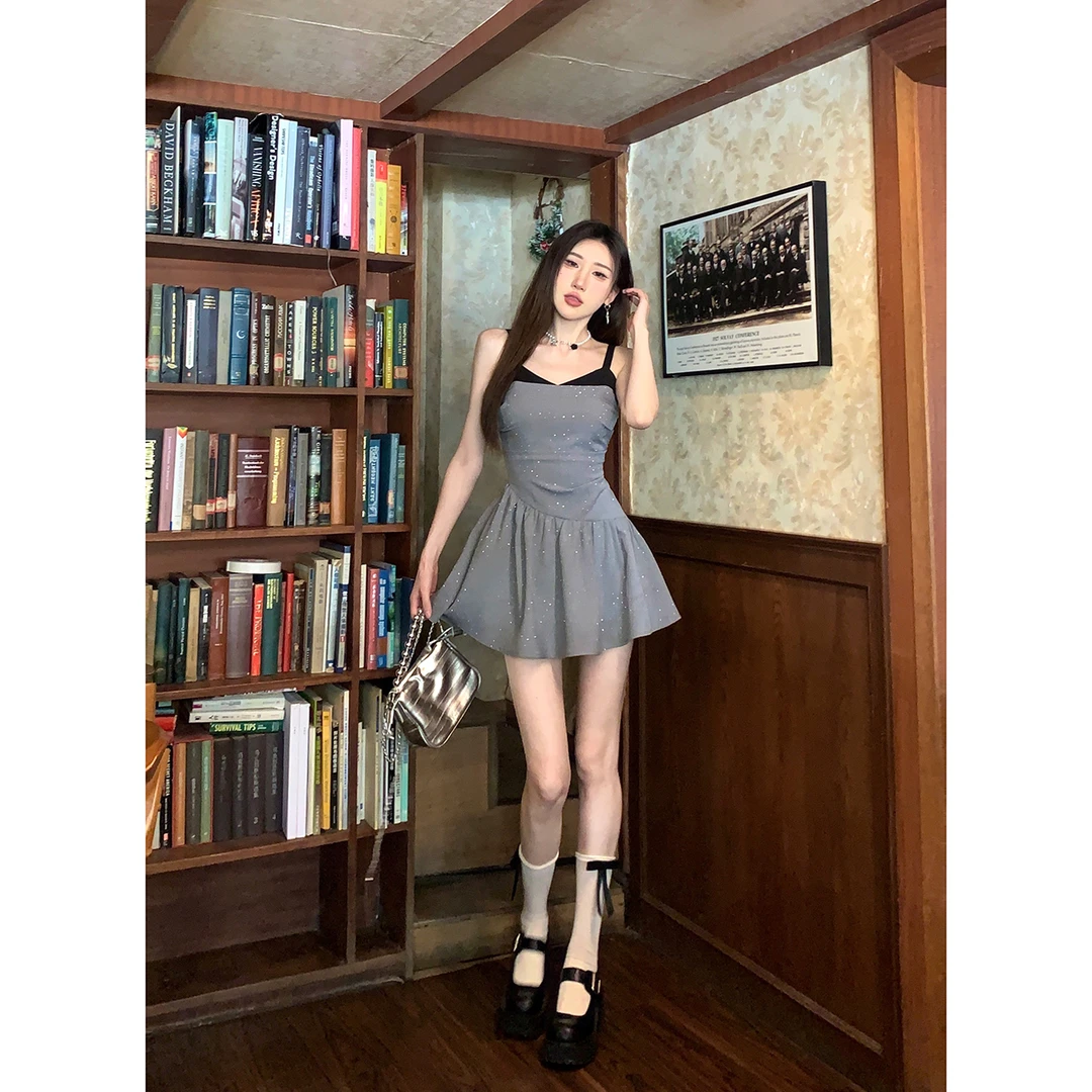 DREAM SEVEN77 假两件吊带连衣裙夏季短裙显瘦QL75460