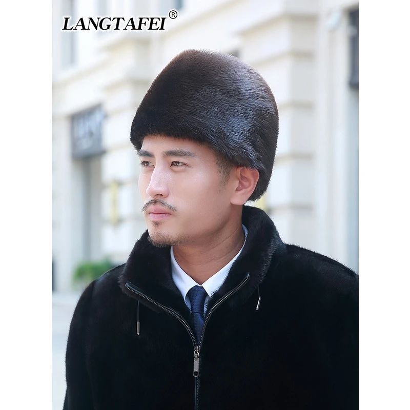 秋冬季新款帽子男水獭毛皮地主帽保暖加厚防寒貂皮真皮皮草真毛棉