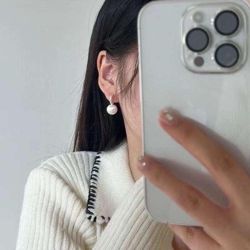 足银耳饰 足银耳钉拉丝小圆球耳饰高级感25年新款耳环生日礼物