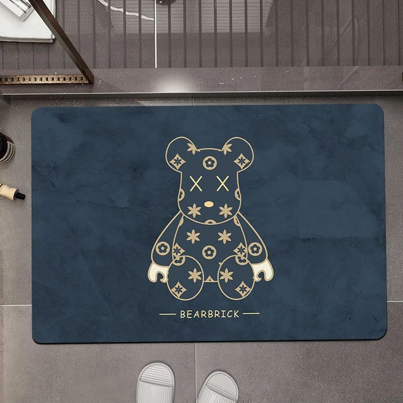 北欧现代简约浴室卡通地垫硅藻泥吸水地垫家用速干防滑成品脚垫