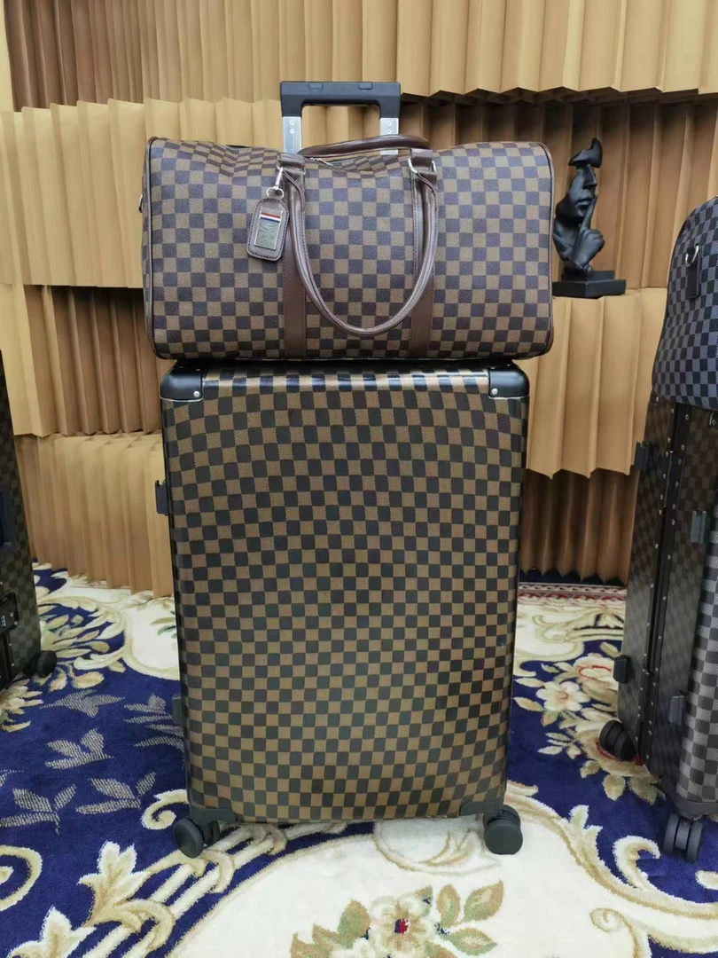 棋盘格登机行李箱旅行行李箱轻奢轻奢时尚拉杆箱经典旅行箱