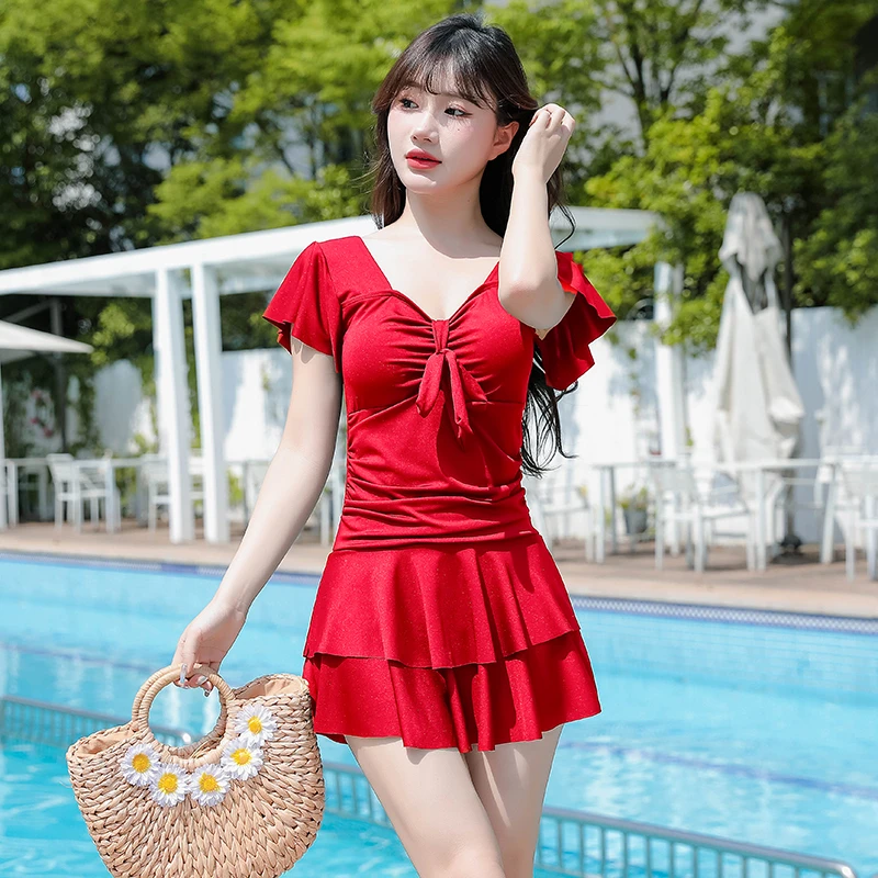泳衣女分体保守裙式泳装大码遮肚显瘦泡温泉馆专用2025新爆款夏连