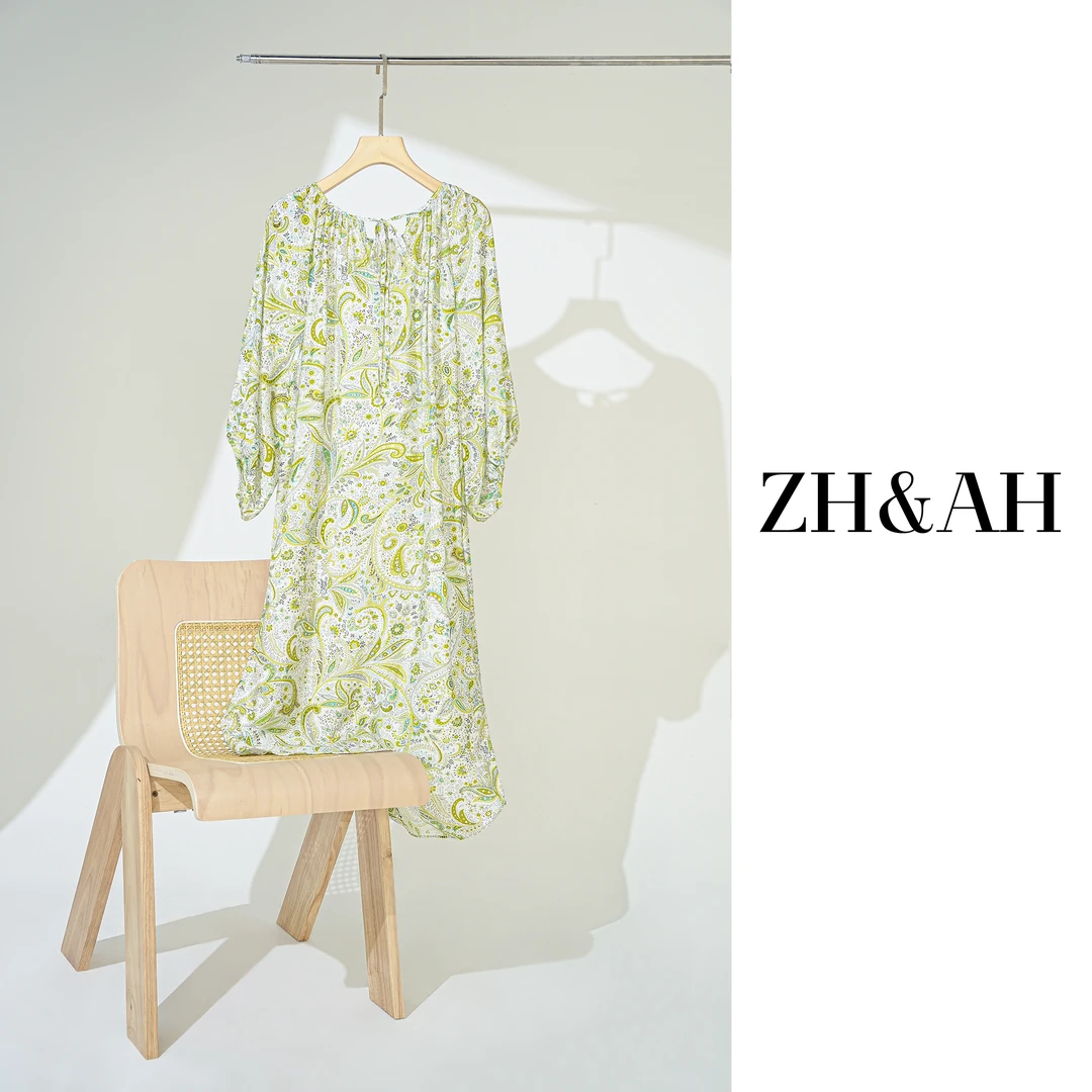 ZH&AH【波西米亚】夏季新款时尚气质百搭设计师款孕期宽松连衣裙