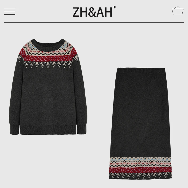 ZH&AH孕期穿搭气质百搭新年系列之纤绒纱菱格艺术氛围感毛衣套装