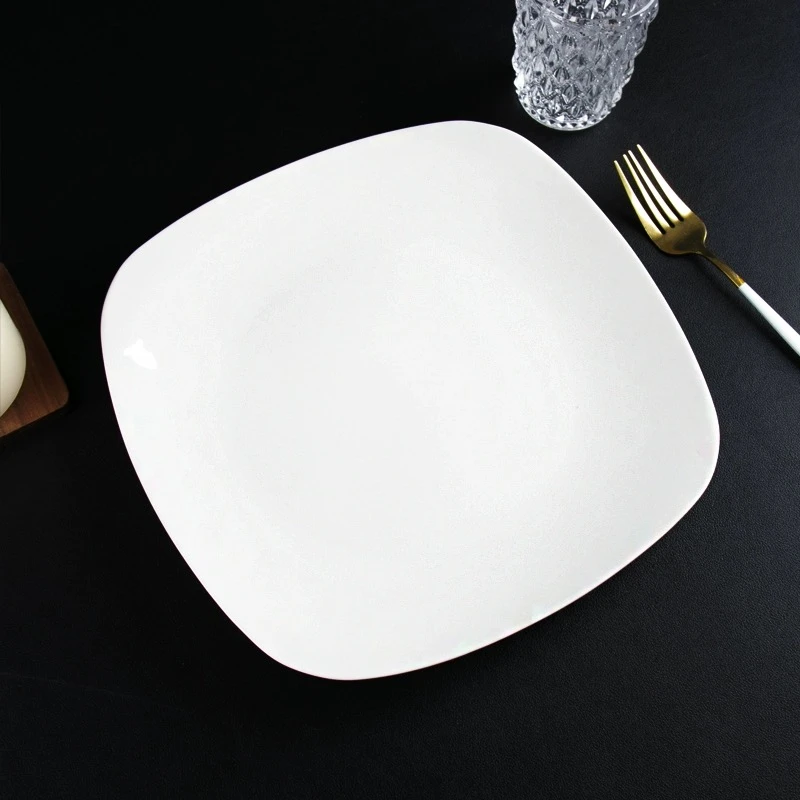 8英寸餐具酒店家用陶瓷商用西餐盘纯白菜盘