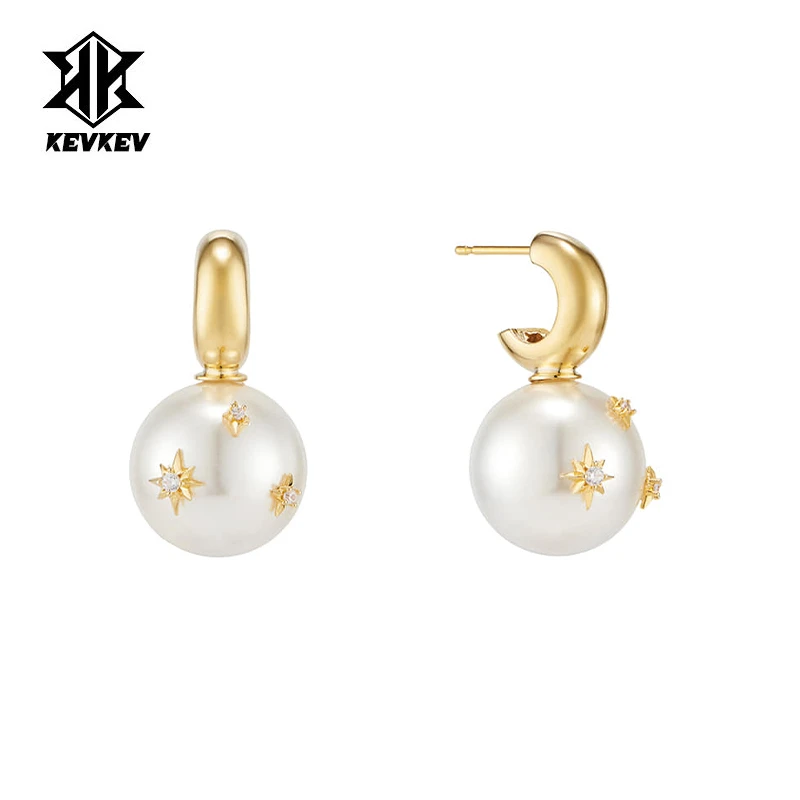 925银耳饰 杨超越同款珍珠耳环复古星芒女士轻奢百搭气质小众精致