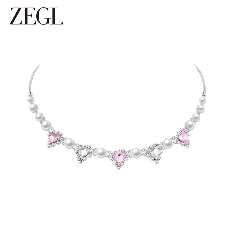 ZEGL 铜合金项链 设计师款璀璨甜心锁骨链新款时尚百搭高级感饰品