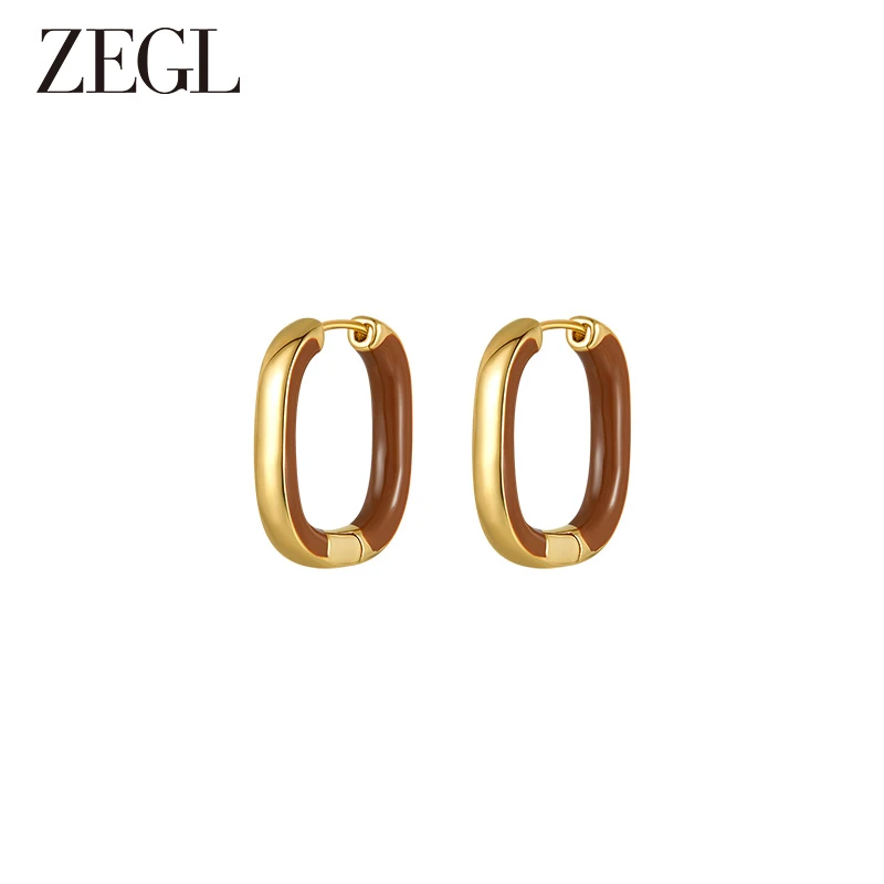 ZEGL 铜合金耳饰 C圈耳环2025年新款高级感百搭时尚气质法式耳饰
