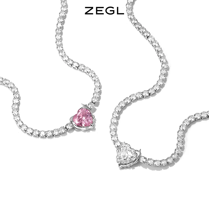 ZEGL 铜合金项链 爱心项链2023年新款简约时尚轻奢小众百搭饰品