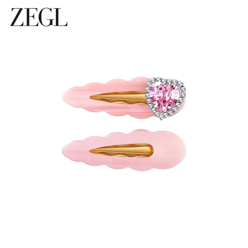 ZEGL爱心发夹女2023新款后脑勺侧边边夹可爱发饰头饰