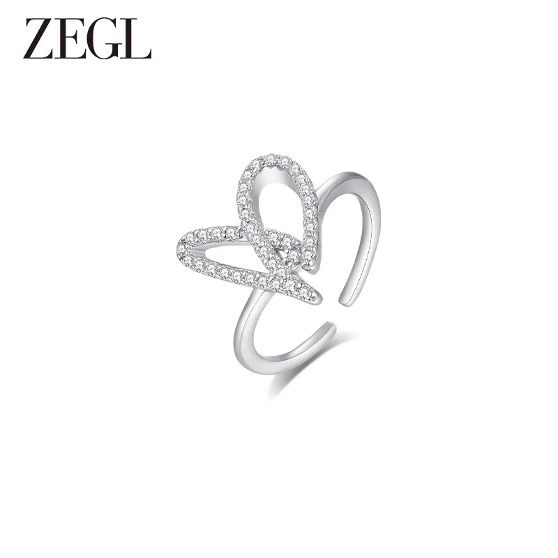 ZEGL 铜合金戒指 爱心戒指时尚百搭新款高级感气质个性饰品配饰