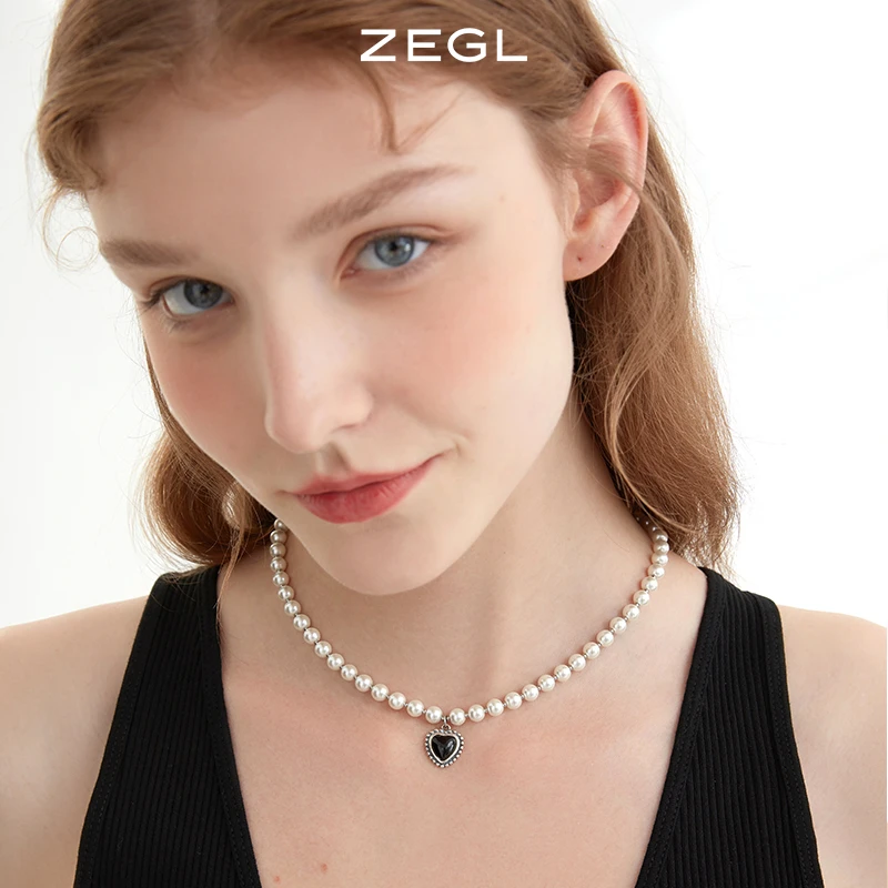 ZEGL 钛钢项链 新年穿搭派对爱心项链高级设计感小众轻奢精致饰品