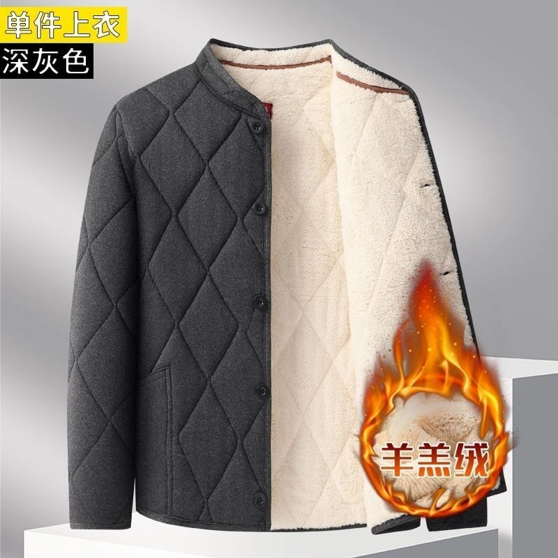 中老年外穿棉袄男中年新款棉衣男棉服加绒加厚冬季内穿爸爸小袄