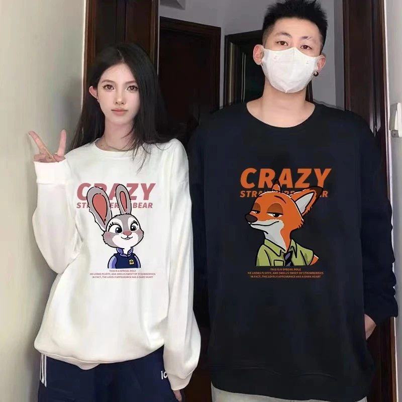 【两件装】装疯狂动物ins韩版宽松百搭潮牌圆领春秋印花情侣卫衣