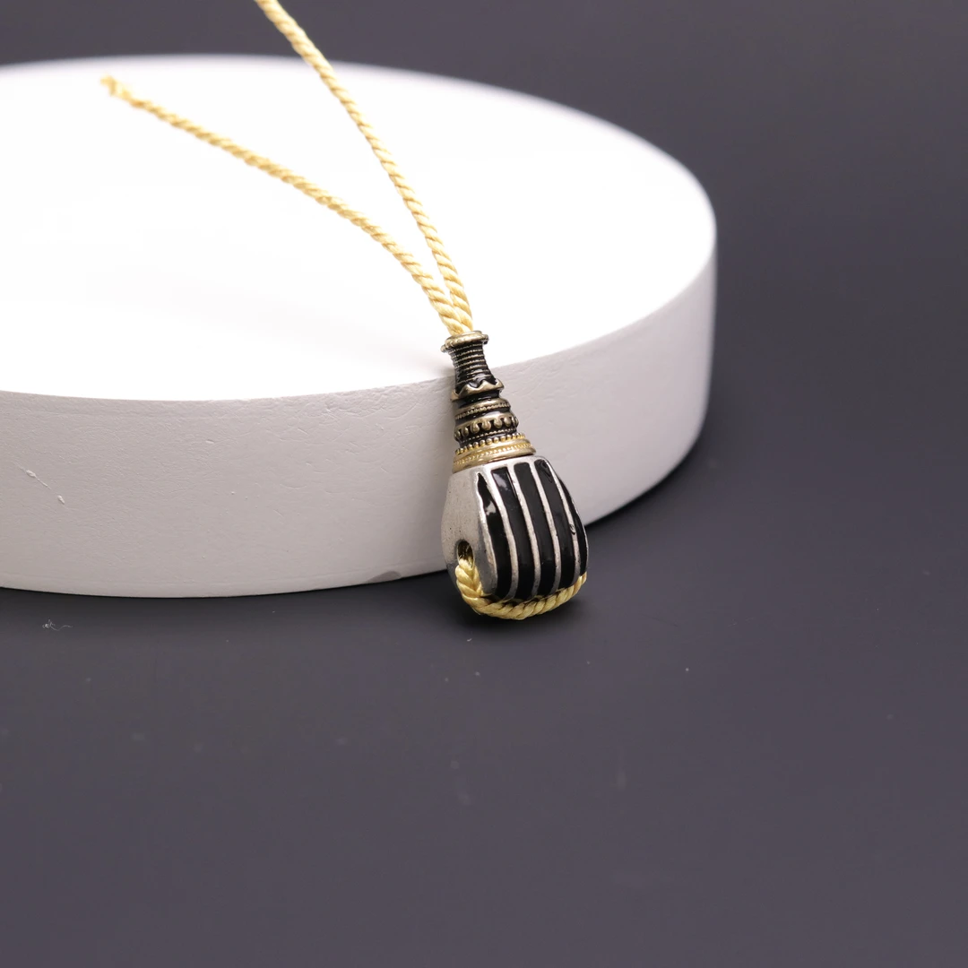 S5023-1黑色铜件珐琅三通文玩配饰