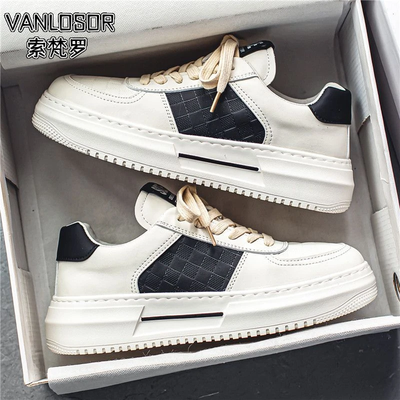 正品小白男鞋2024新款秋冬青少年厚底休闲白鞋潮牌高级感百搭运动