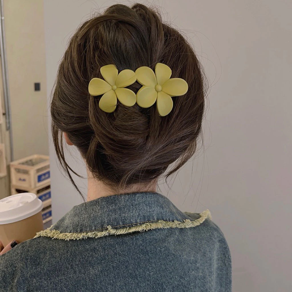 时尚花朵夹子头饰女春夏发夹外出百搭后脑勺盘发
