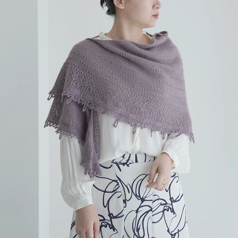 月牙披肩 西兰娜貂绒款 毛线材料包