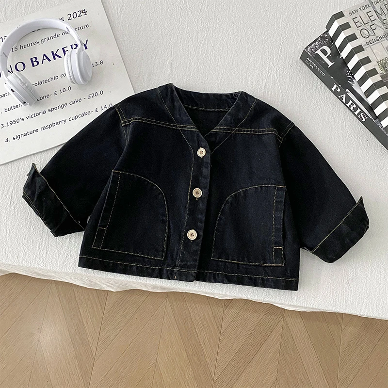 儿童牛仔外套2024春秋新款洋气男童韩版秋装牛仔服中小童休闲夹克