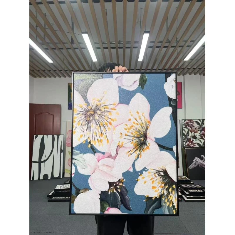 白色玉兰花简约现代客厅装饰画抽象小清新样板间卧室挂画6080