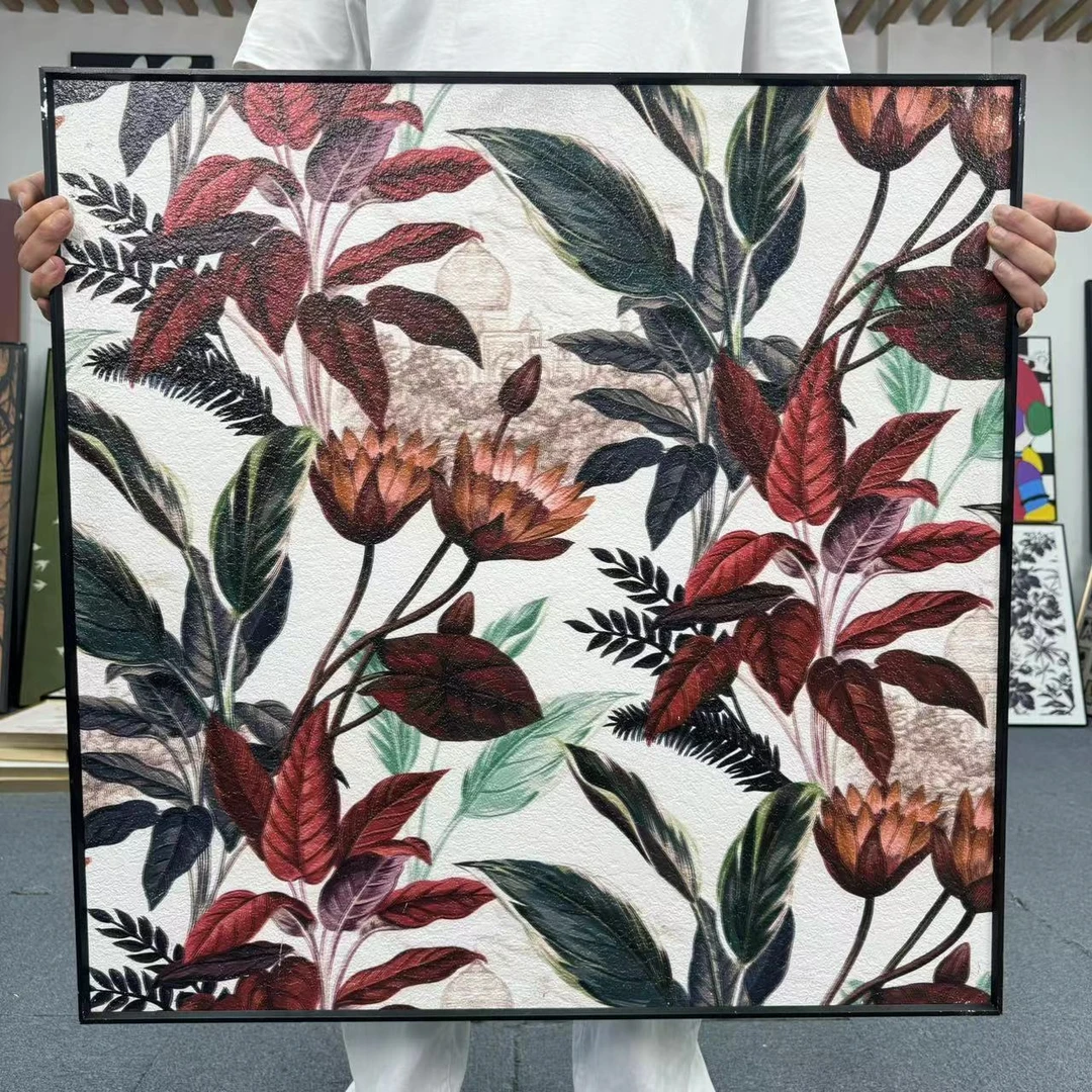 植物花卉美式复古怀旧艺术高级感餐厅装饰画客厅卧室床头挂画8080