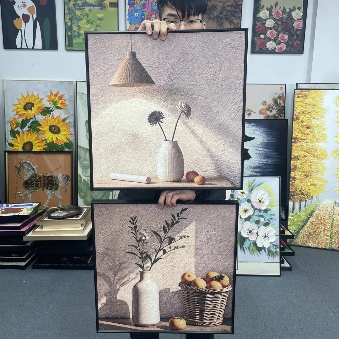 抽象简约瓶子餐厅客厅装饰画清新卧室床头壁画简约高级感挂画5050