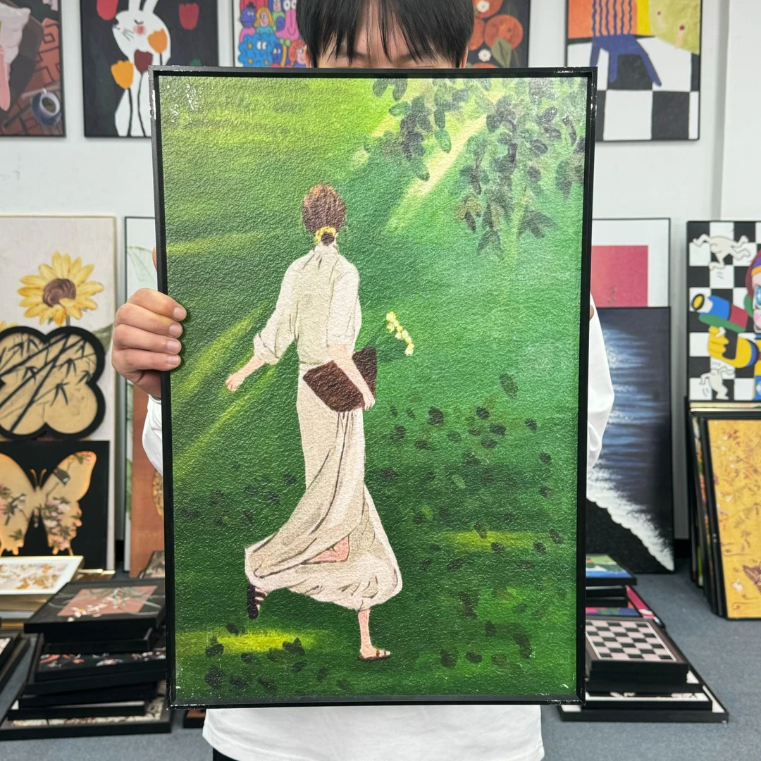 韩风可爱少女装饰画电视柜摆件现代简约挂画卧室桌面拍照背景146