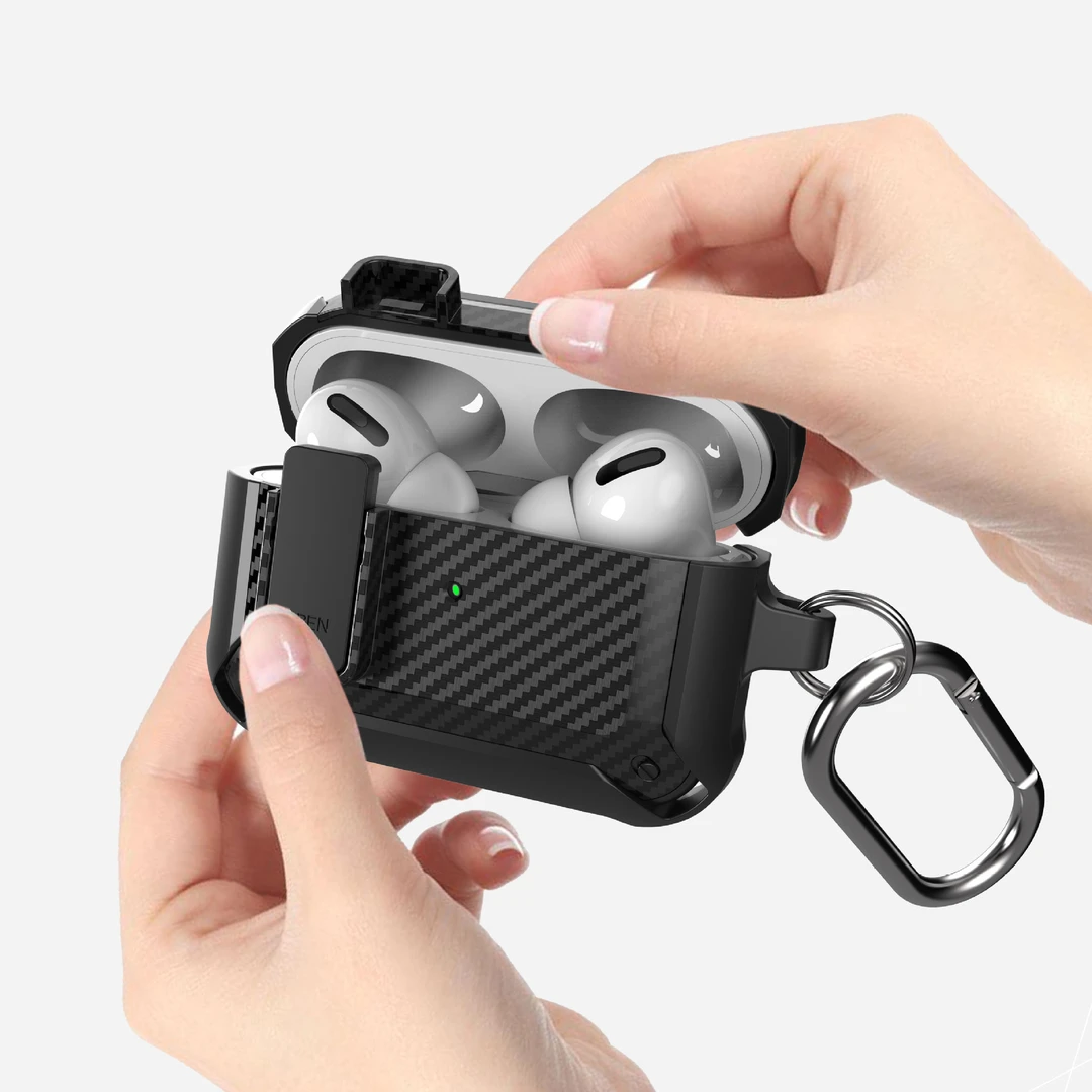AirpodsPro2迷你保护套苹果3碳纤维开关耳机套通用无线磁吸耳机壳