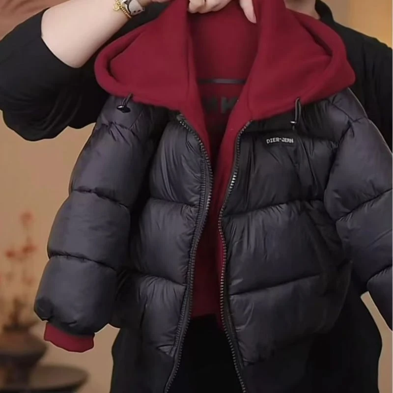 儿童棉衣2024新款加厚洋气网红简约百搭双面穿男宝宝棉服夹克外套