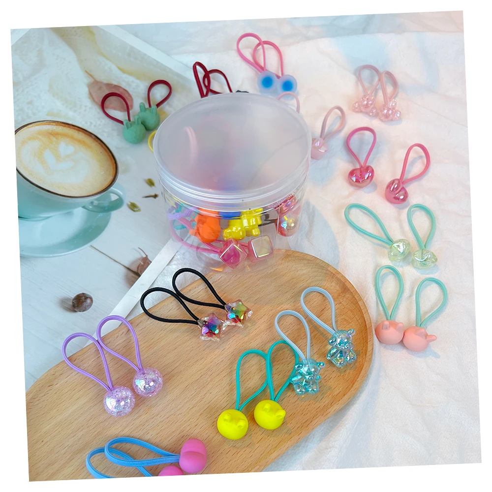 【24根罐装】儿童不伤发宝宝高弹力糖果色橡皮筋可爱小女孩马尾编发