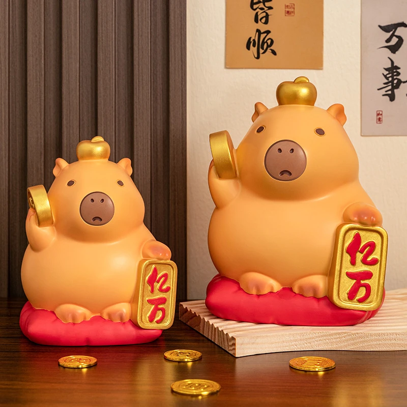 只进不出水豚储钱儿童玩具新款卡皮巴拉搪胶存钱罐送学生朋友