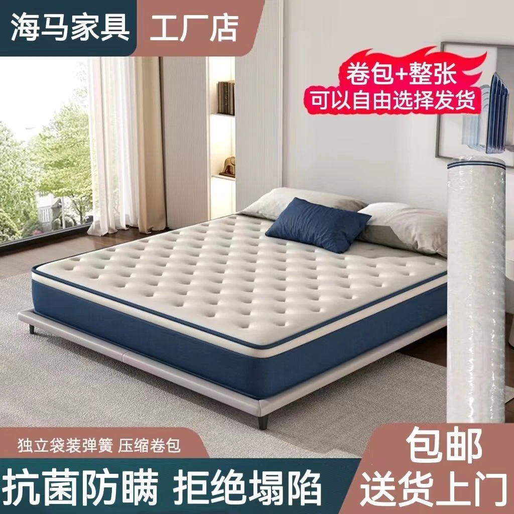 【小扬哥推荐】[小扬哥推荐]蓝色网红盒子床垫卷包真空压缩床垫椰