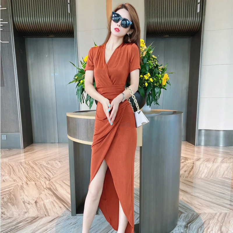 R.RUIRUI（特价）时尚名媛定制冰丝连衣裙8878