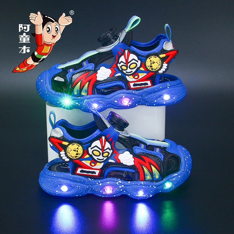 atongmu/阿童木发光男童包头凉鞋2025夏季新款中小童宝宝儿童凉鞋