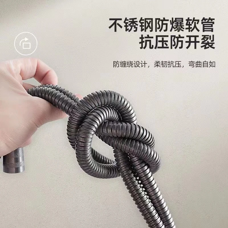 枪灰色花洒管淋浴龙头热水器管子手持喷头花洒软管配件1.5米2米