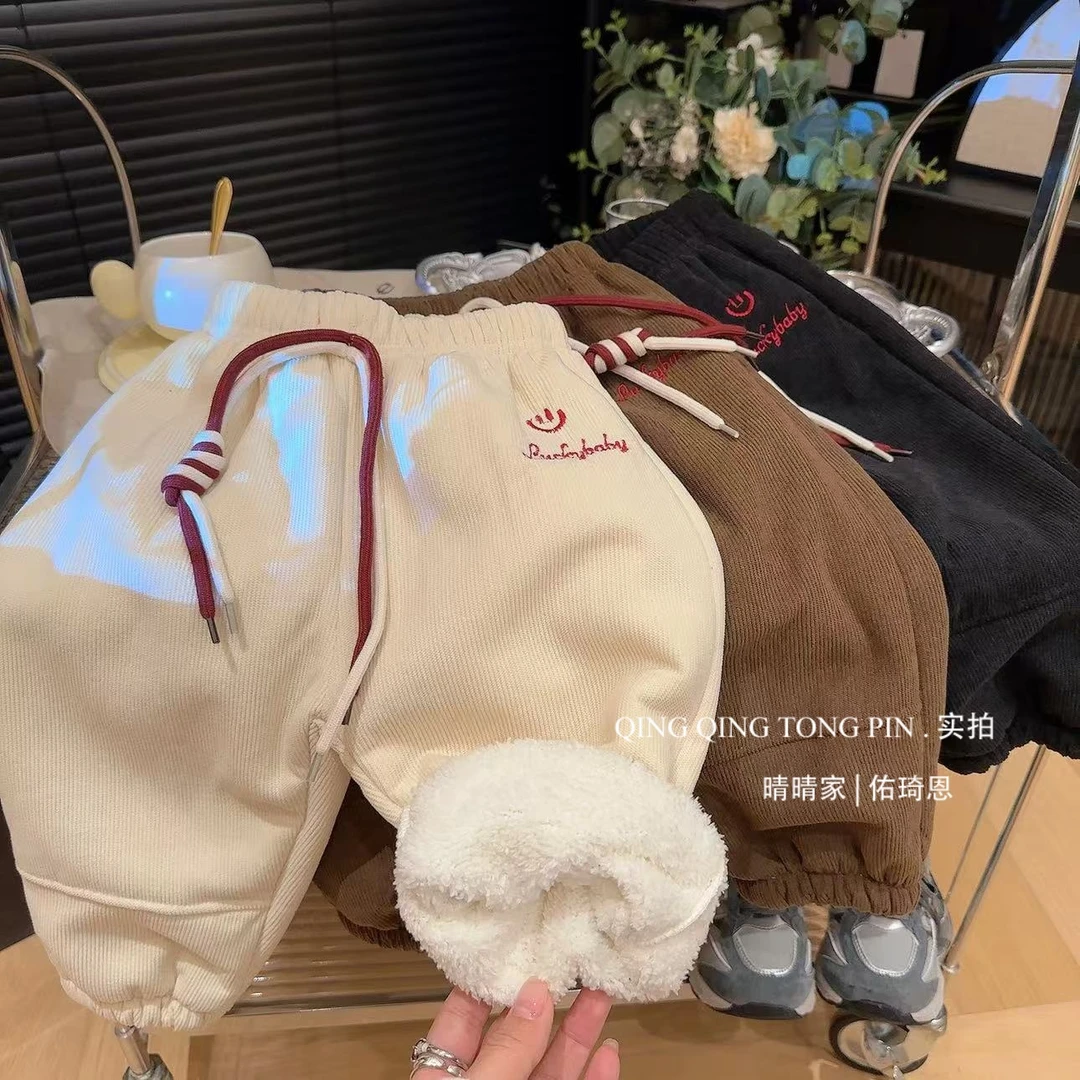 【加绒加厚】2024儿童加绒加厚加厚休闲哈伦灯笼卫裤束脚裤冬季