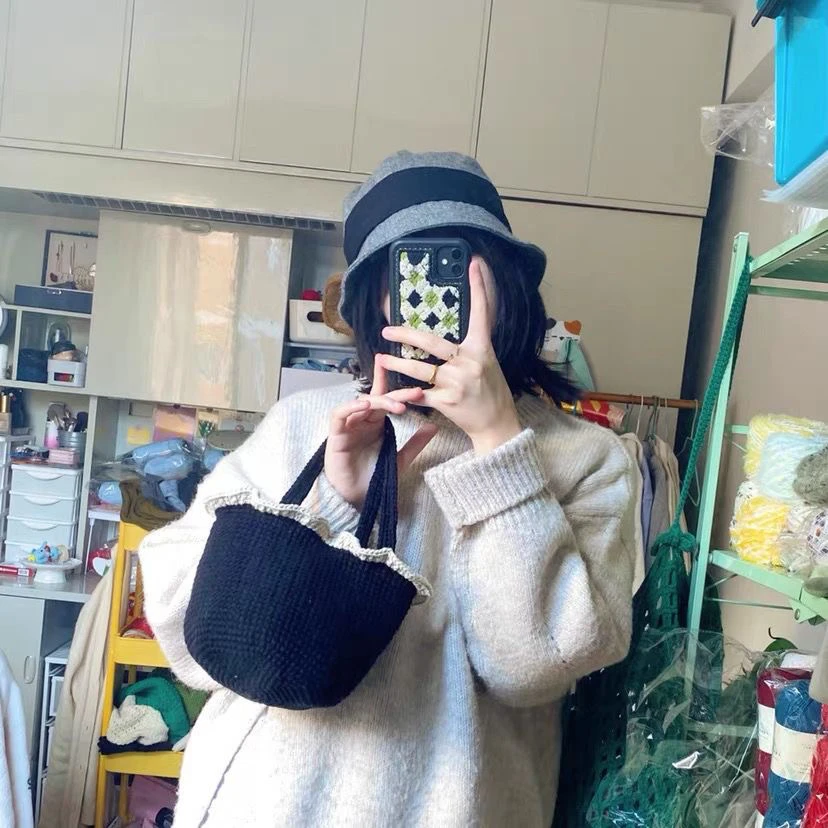 材料包！春日花边小包毛线钩针钩织diy手提菜篮包手工送闺蜜非成品