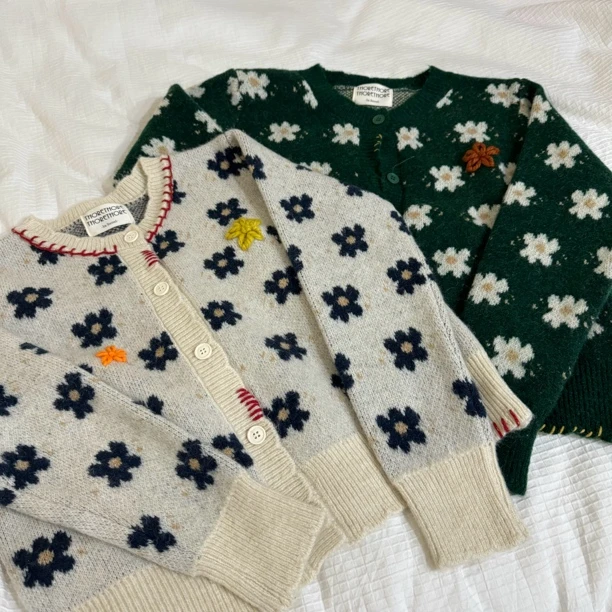 2024东大门秋季新款手工家毛线外套