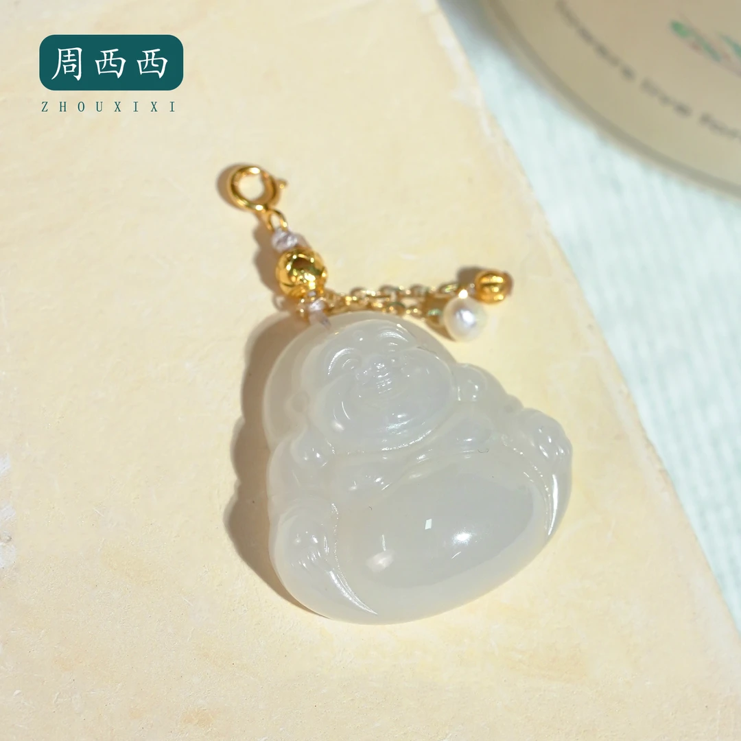 精美珠宝18K藕粉佛公吊坠经典百搭款多样性发货15553