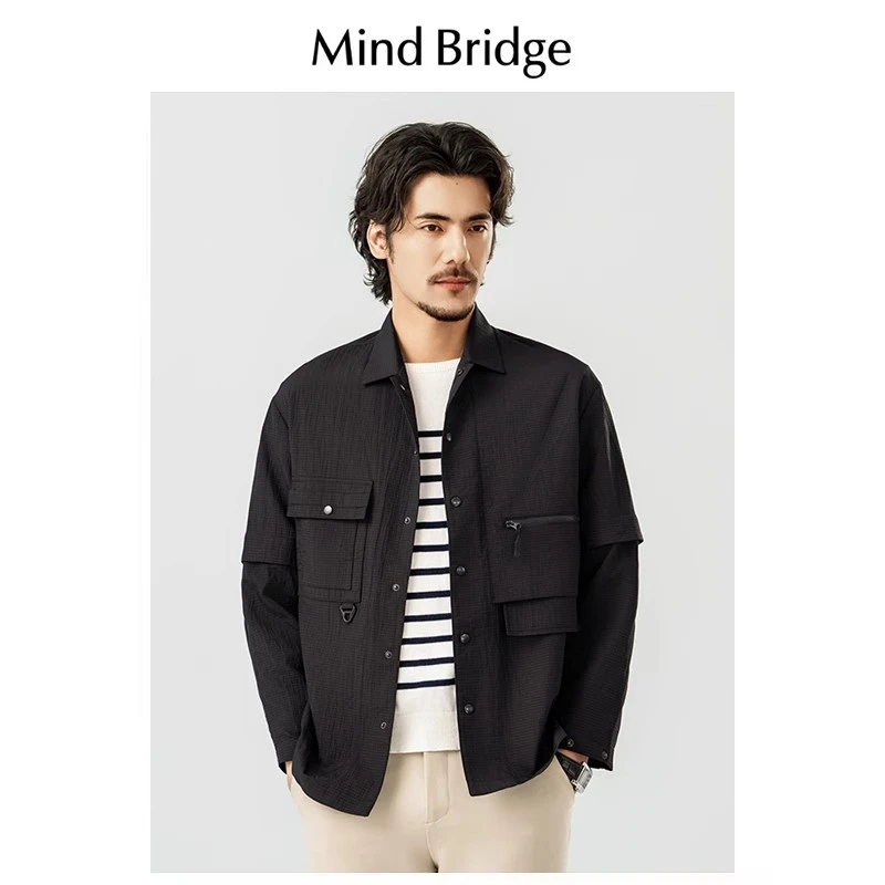 Mind Bridge2025春秋季夹克薄款外套潮流男外穿帅气外套M4017