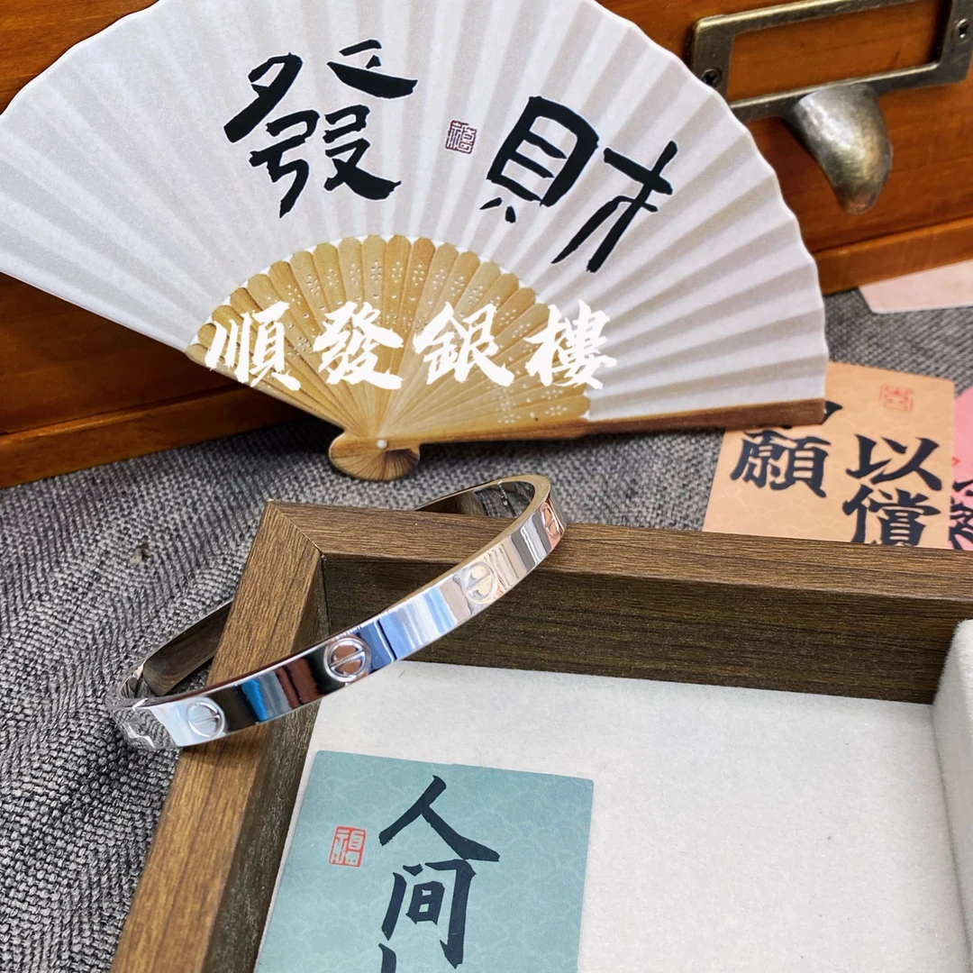足银手镯 D31 足银999.9卡卡 实心手镯轻奢百搭