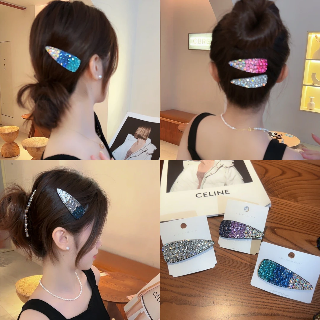 花妃季 合金玻璃发饰 韩国东大门同款轻奢渐变发夹刘海夹碎发夹