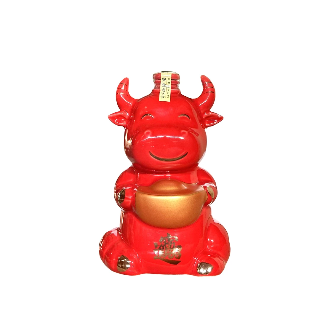 JINYUWAN/金裕皖招财进宝牛（红）52度500ml*1
